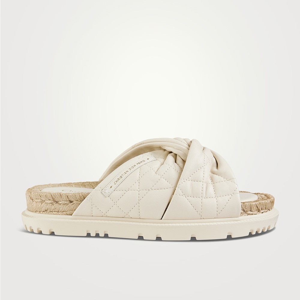 Dior Cream Quilted Sandals